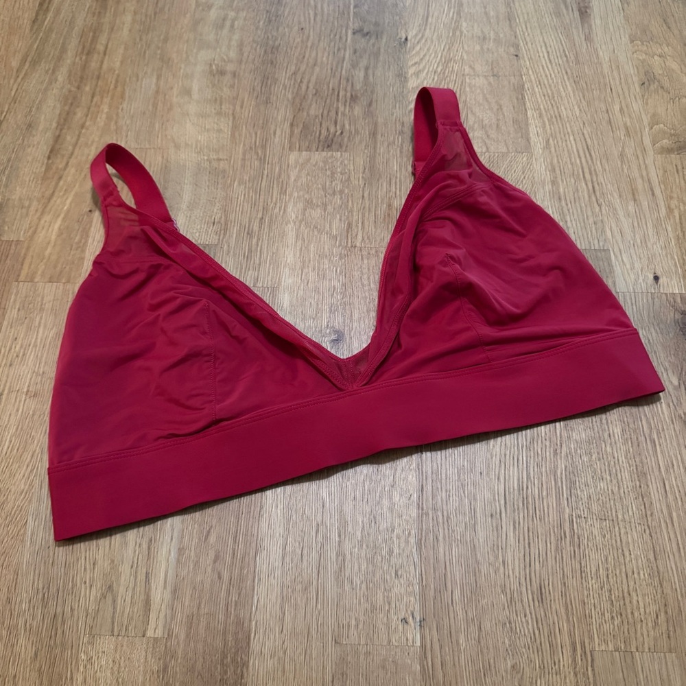 Parade 3 Red Unlined Mesh Trim Unlined Bralette